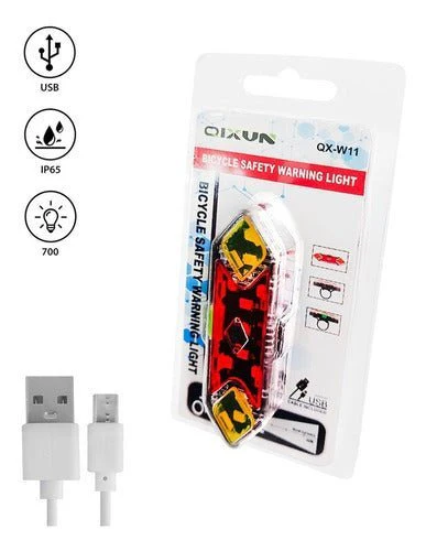 Luz Led Para Bicicleta Trasera Qx-w11 Recargable Usb Ipx6 - Imagen 5